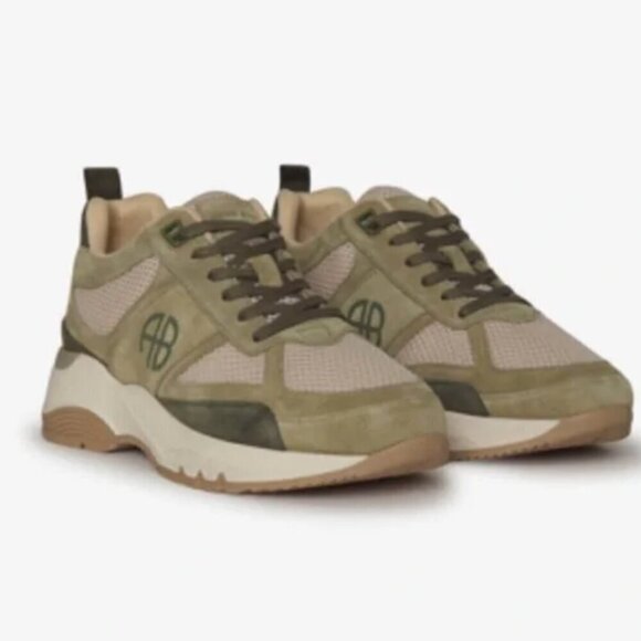 Anine Bing Dina Sneakers Khaki Size 11 - Picture 1 of 9